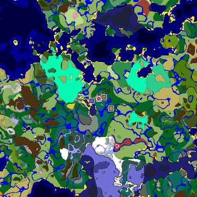 Predicted biome map of Java 26.3 seed 1004262039203076456 around estimated spawn