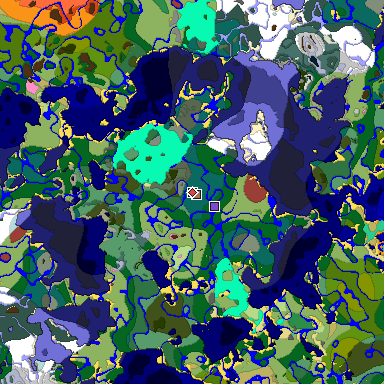 Predicted biome map of Java 26.3 seed 1732687957900262805 around estimated spawn