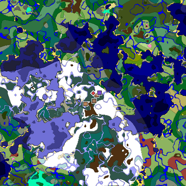 Predicted biome map of Java 26.3 seed -4356482823982904174 around estimated spawn