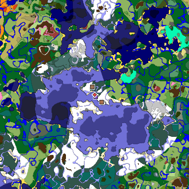 Predicted biome map of Java 26.3 seed 7188705900462590462 around estimated spawn