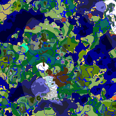 Predicted biome map of Java 26.3 seed 3937989543913714554 around estimated spawn