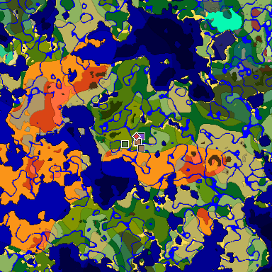 Predicted biome map of Java 26.3 seed 1002969660041947304 around estimated spawn