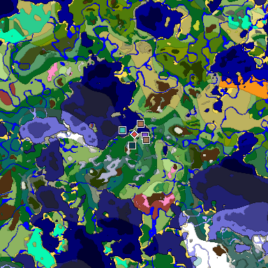 Predicted biome map of Java 26.3 seed -4962851393660556558 around estimated spawn