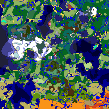 Predicted biome map of Java 26.3 seed 3730349746139661389 around estimated spawn