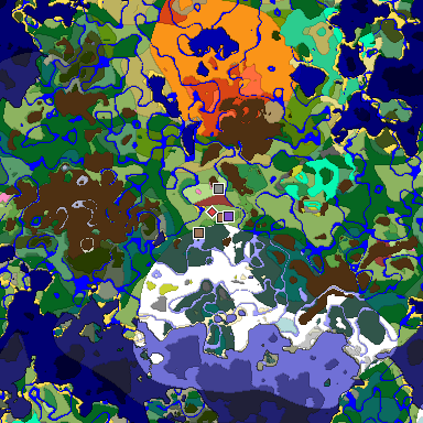 Predicted biome map of Java 26.3 seed -6268895617999148478 around estimated spawn