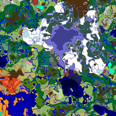 Predicted biome map of Java 26.3 seed -2902219168399264793 around estimated spawn