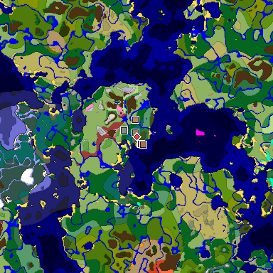 Predicted biome map of Java 26.3 seed -5662997041024858832 around estimated spawn