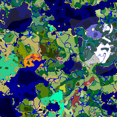 Predicted biome map of Java 26.3 seed 5633893180032571160 around estimated spawn
