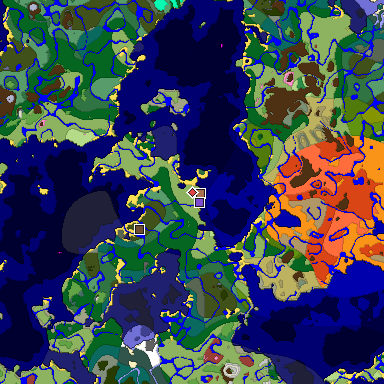 Predicted biome map of Java 26.3 seed -2171427386635394233 around estimated spawn
