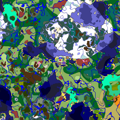 Predicted biome map of Java 26.3 seed 917121296273827406 around estimated spawn