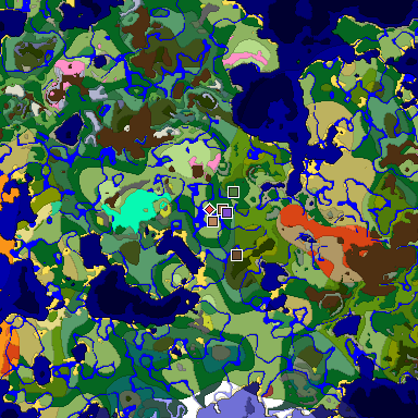 Predicted biome map of Java 26.3 seed 214588825441413078 around estimated spawn