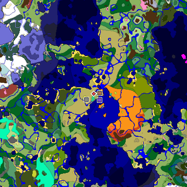 Predicted biome map of Java 26.3 seed 248460354607750020 around estimated spawn
