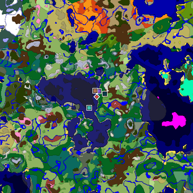 Predicted biome map of Java 26.3 seed -1257905978144074685 around estimated spawn
