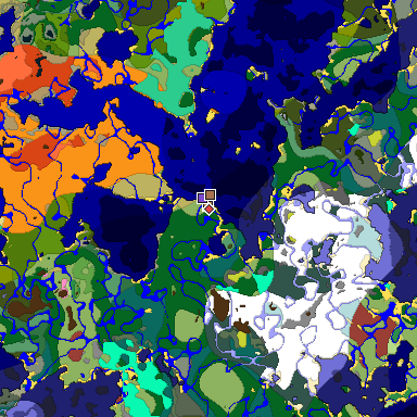 Predicted biome map of Java 26.3 seed -8556304163447317785 around estimated spawn