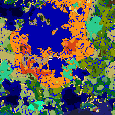 Predicted biome map of Java 26.3 seed -518877645430856740 around estimated spawn