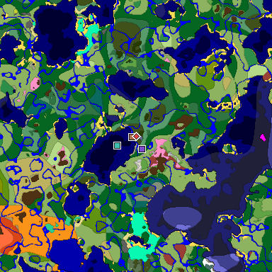 Predicted biome map of Java 26.3 seed -6611550915824520044 around estimated spawn