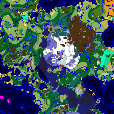 Map of Minecraft seed 8973818985519643281 around spawn