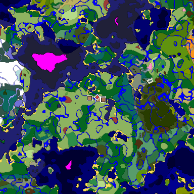 Map of Minecraft seed -6178588782550434596 around spawn