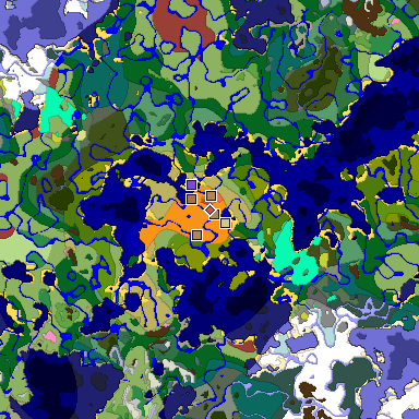 Map of Minecraft seed -6229541213798435808 around spawn