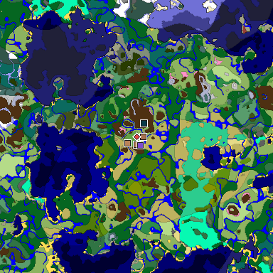 Predicted biome map of Java 26.3 seed -419509272759476902 around estimated spawn