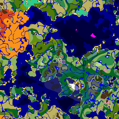 Map of Minecraft seed 5168416086342803737 around spawn