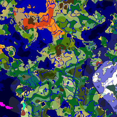 Predicted biome map of Java 26.3 seed 913916299130144726 around estimated spawn