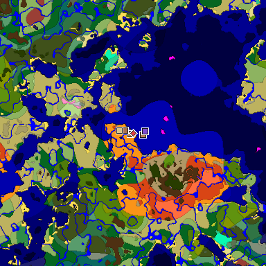 Map of Minecraft seed 3970738506617947050 around spawn