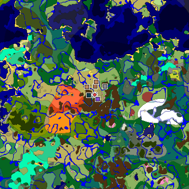 Map of Minecraft seed -4208083659696351778 around spawn