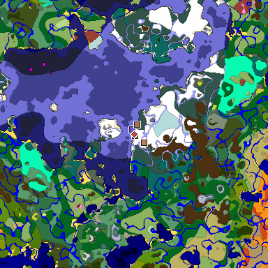 Map of Minecraft seed -2042001928968563590 around spawn