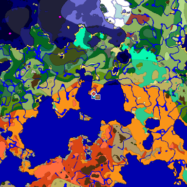 Predicted biome map of Java 26.3 seed -8640474189593376193 around estimated spawn