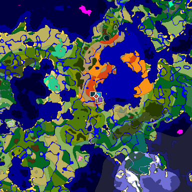 Predicted biome map of Java 26.3 seed 9056994550139391136 around estimated spawn