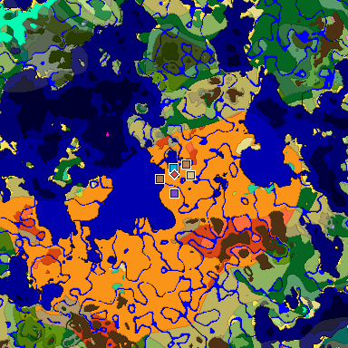 Predicted biome map of Java 26.3 seed -8538143901670479244 around estimated spawn