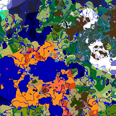 Predicted biome map of Java 26.3 seed -7563969422139398803 around estimated spawn