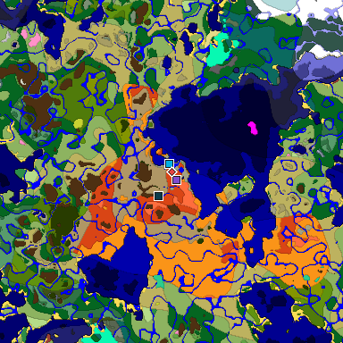 Predicted biome map of Java 26.3 seed 567712153303251820 around estimated spawn