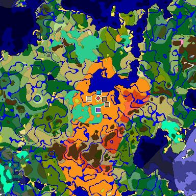 Predicted biome map of Java 26.3 seed 4620495673917258169 around estimated spawn