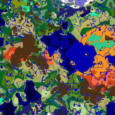 Predicted biome map of Java 26.3 seed 9039912611087320828 around estimated spawn
