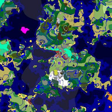 Predicted biome map of Java 26.3 seed -264068167560151976 around estimated spawn