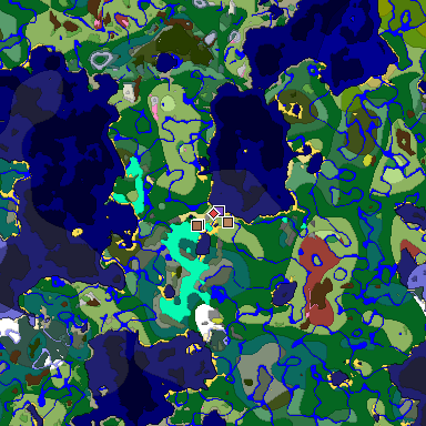 Predicted biome map of Java 26.3 seed -6662959247542941576 around estimated spawn