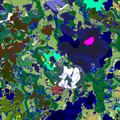 Predicted biome map of Java 26.3 seed 2319370129803043931 around estimated spawn