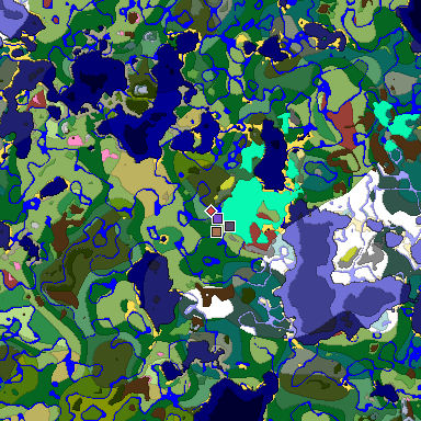Predicted biome map of Java 26.3 seed 2265474774133677113 around estimated spawn