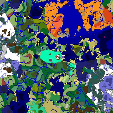 Predicted biome map of Java 26.3 seed 6155990664415046658 around estimated spawn