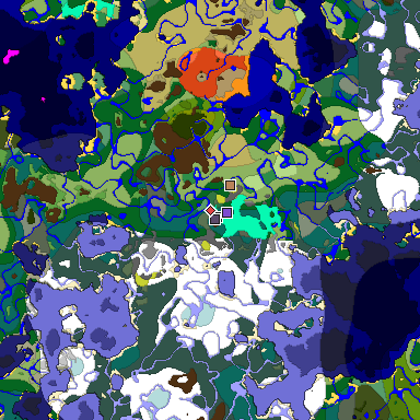 Predicted biome map of Java 26.3 seed -4894687387347227939 around estimated spawn
