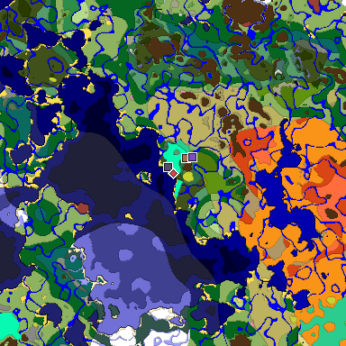 Predicted biome map of Java 26.3 seed 5135647974799967811 around estimated spawn