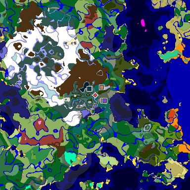 Predicted biome map of Java 26.3 seed 8592880387949227600 around estimated spawn