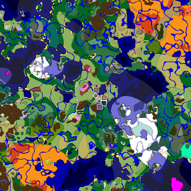 Predicted biome map of Java 26.3 seed 8559457954752697245 around estimated spawn