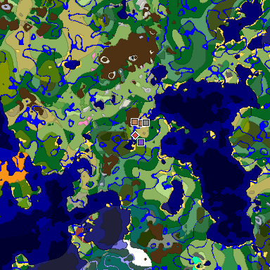 Predicted biome map of Java 26.3 seed 4054468133002218969 around estimated spawn