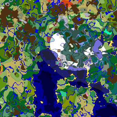 Predicted biome map of Java 26.3 seed -5862693822248278709 around estimated spawn