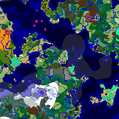 Predicted biome map of Java 26.3 seed -4832786605738439592 around estimated spawn