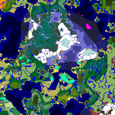 Predicted biome map of Java 26.3 seed 4620659301492402331 around estimated spawn