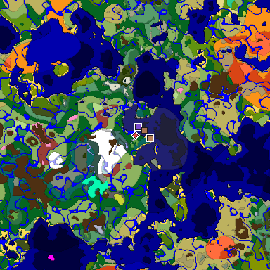 Predicted biome map of Java 26.3 seed 5242034403853681665 around estimated spawn